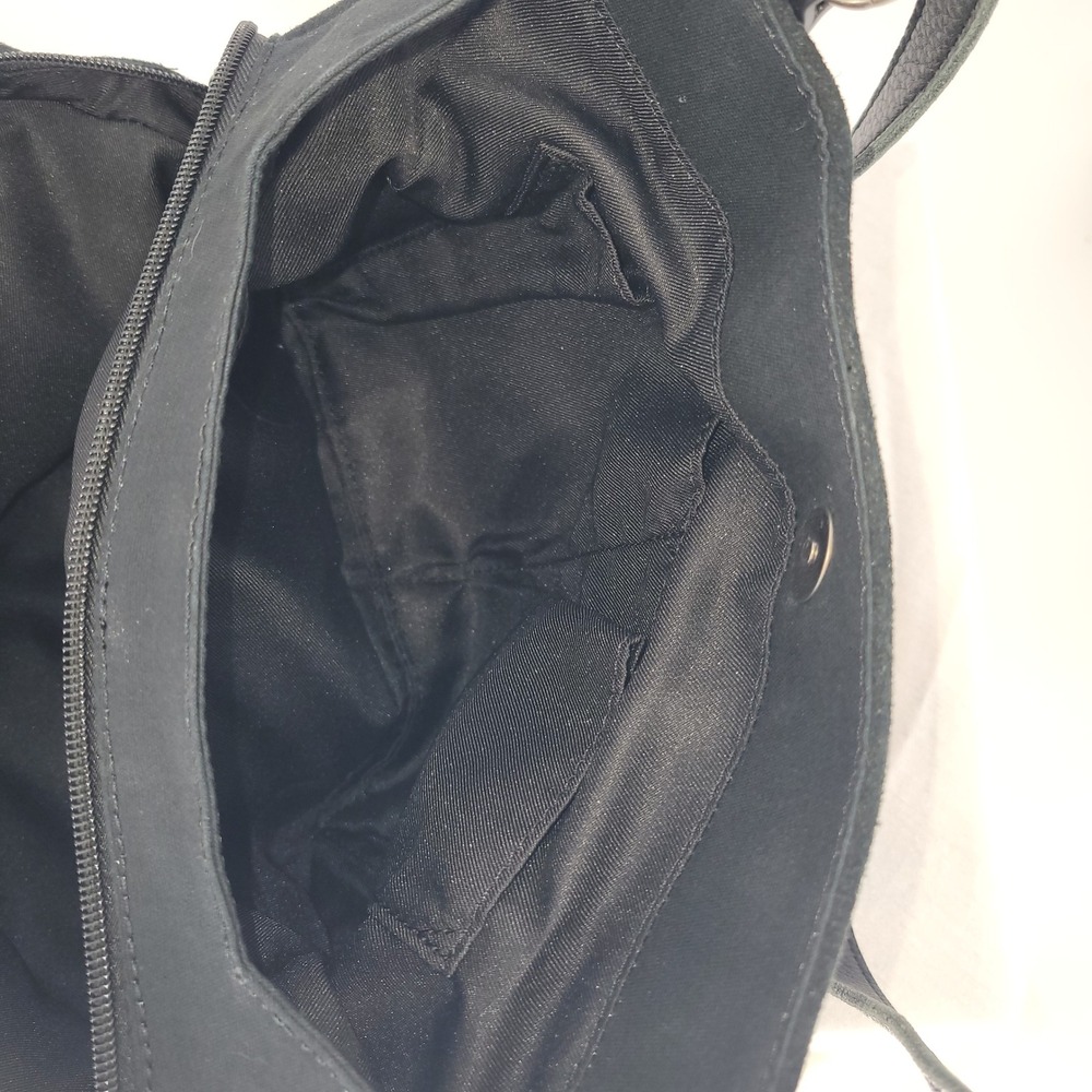 The Sak Black‎ Suede Colorblock Patchwork Tote Shoulder Bag Leather Straps Boho - Picture 7 of 9